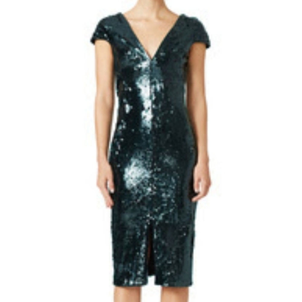 HOLIDAY Slate & Willow Emerald Green Sequin Sheath